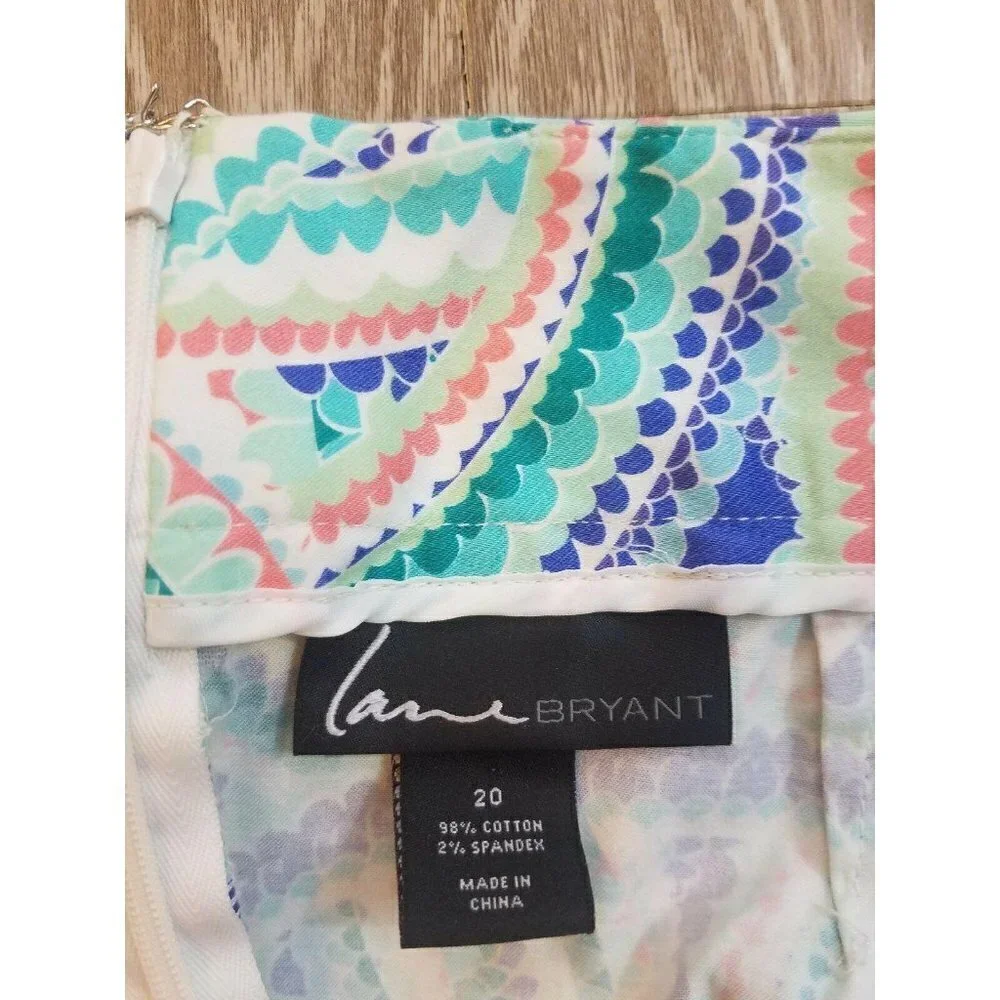 Lane Bryant Women's Teal Skirt Size 20 Summer Vent Stretch Spring Lightweight